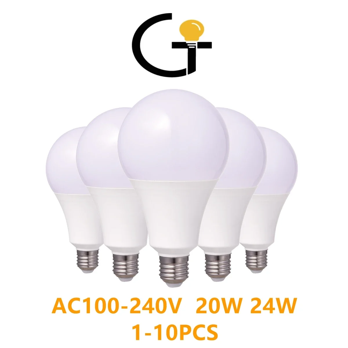 

1-10PCS LED energy-saving bulb AC100V-240V E27 B22 A80 20W 24W high light efficiency no strobe suitable for mall home lighting