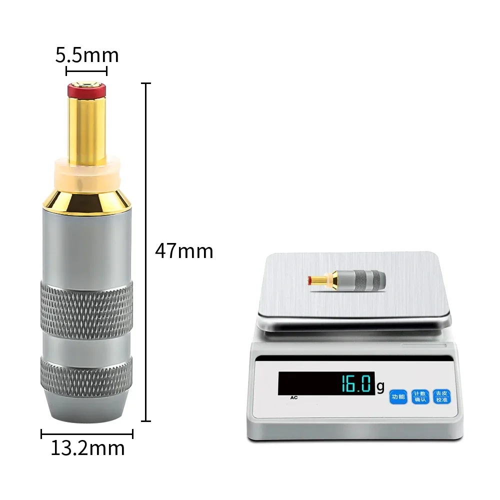 1PCS Audiocrast 24K Gold Plated DC Power Plug Connector สําหรับ Hi End Audio เกรด HIFI DC2.1 ปลั๊ก