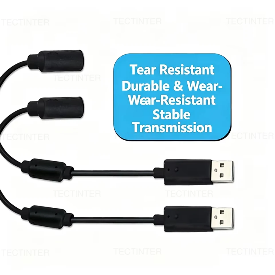 USB Breakaway Cable Adapter for Xbox 360 Controller Wired Game Cables Cord Extension Splitter Line Replacement Game Accessories