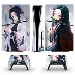 Anime Cute Girl Nezuko PS5 Slim Disc Skin Sticker Decal Cover for Console and 2 Controllers New PS5 Slim Disk Skin Vinyl