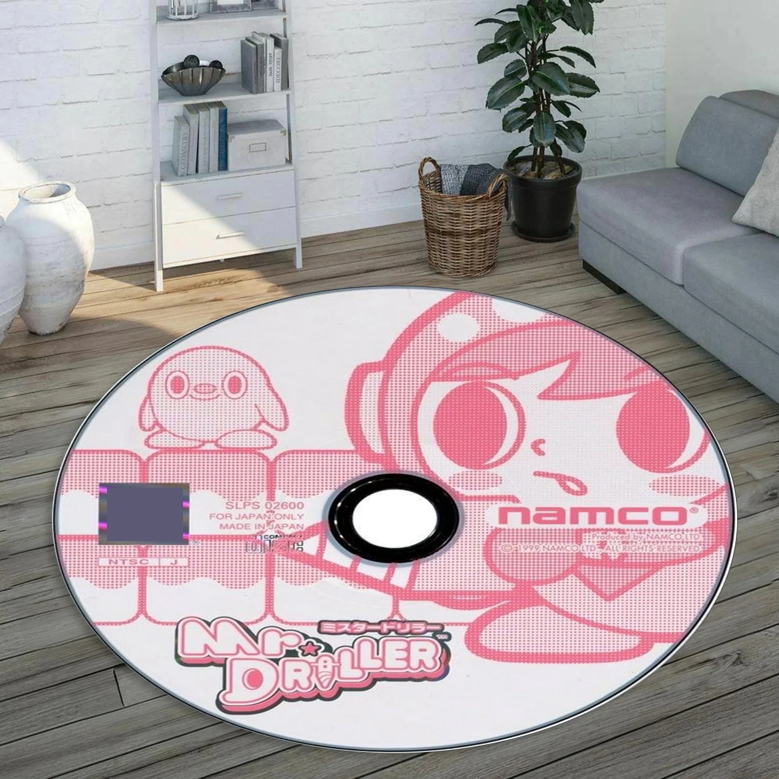 Popular PS N64 game CD design circular rugs, personalized custom design flannel circular carpet living room sofa blanket