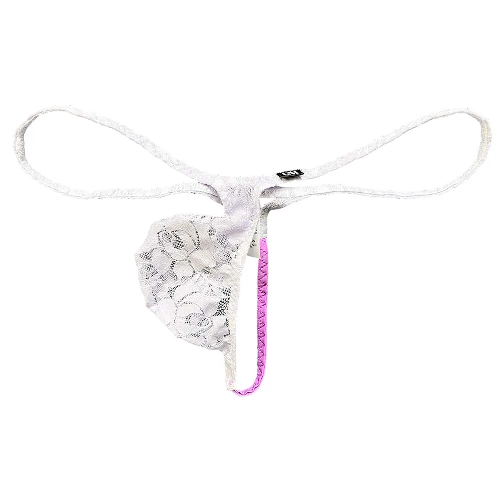 Men Delicate Lace Large Sissy Pouch Lingerie G-string Thongs Sexy Accessories Hot Sexy Panties Low Rise T-back Erotic Underwear