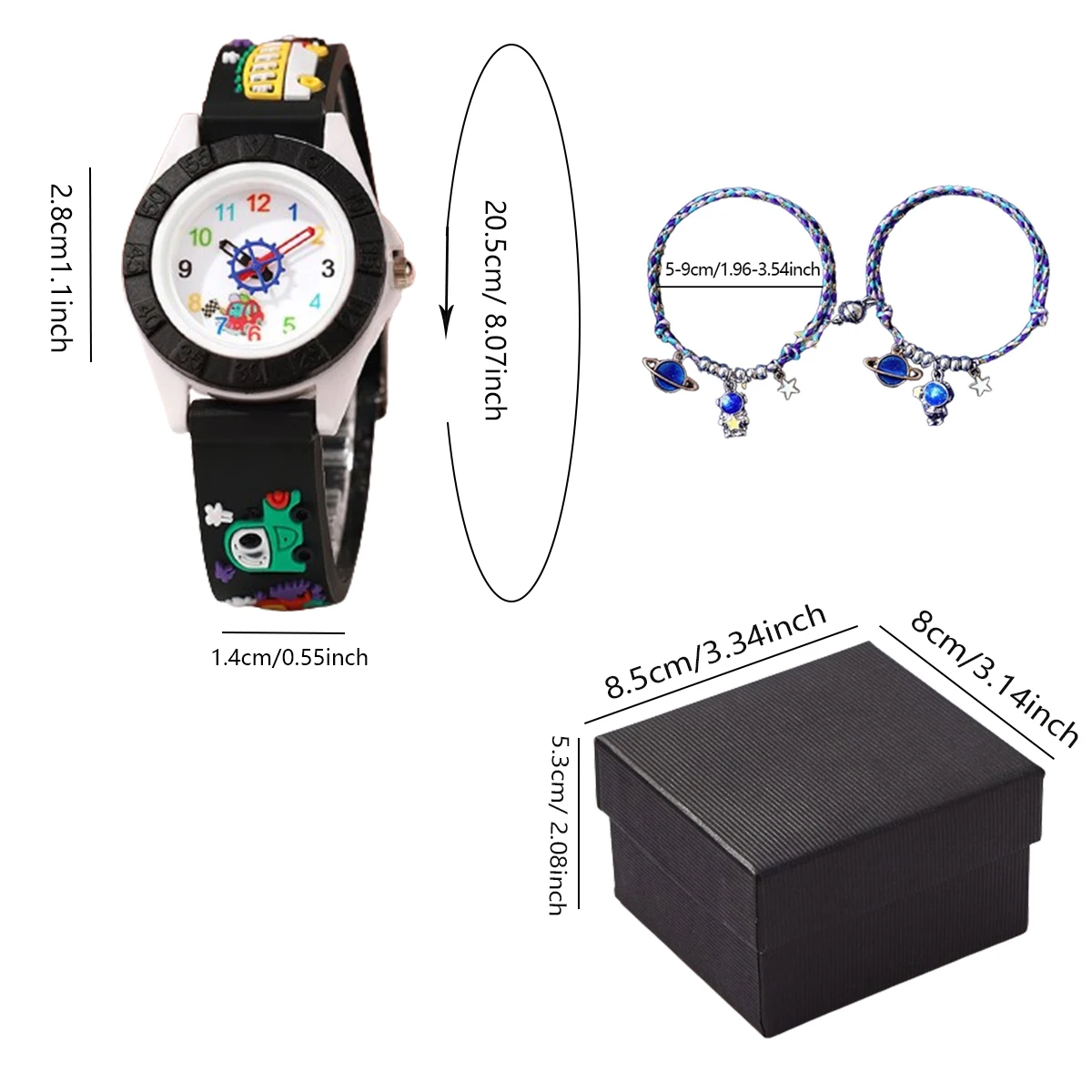 1pc/2pcs-Fun Cartoon Car-Themed Kids\' Watch - Cute Quartz Analog With Pvc Strap For Boys & Girls, Perfect Gift,Christmas present