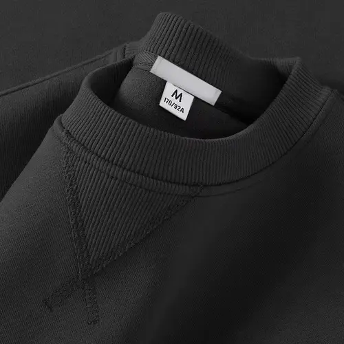 Imagen 2 del producto Sudaderas informales de otoño para hombre, sudaderas básicas de manga larga de Color sólido de alta calidad, Jersey holgado térmico de cuello redondo para calle