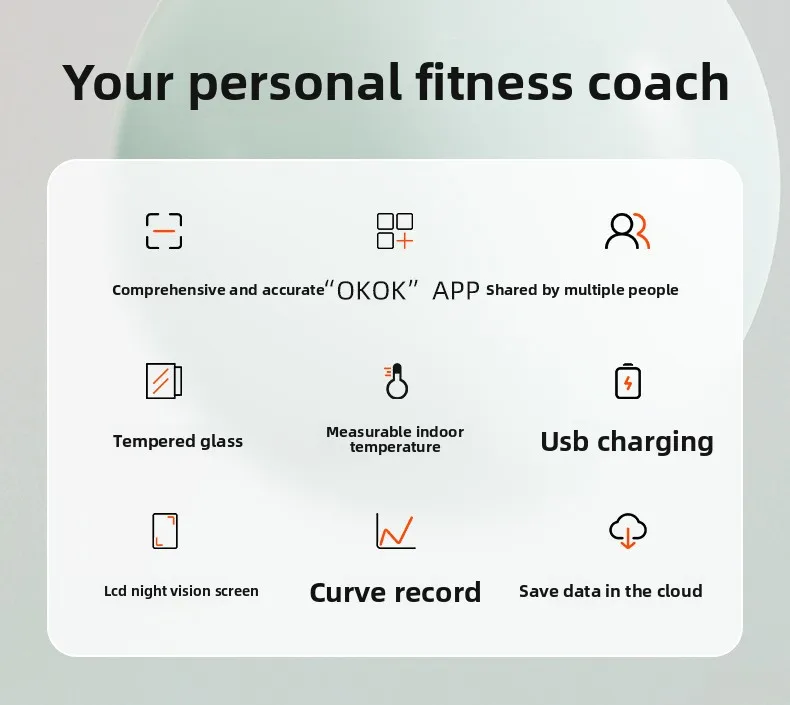 Smart Bluetooth Body Fat Scale Rechargeable Electronic Weighing_voghion.com