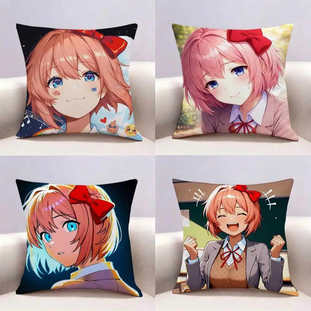 

DDLC Sayori Double-sided print Pillow Case for Sofa Living Room Home office Decor Protective Cover