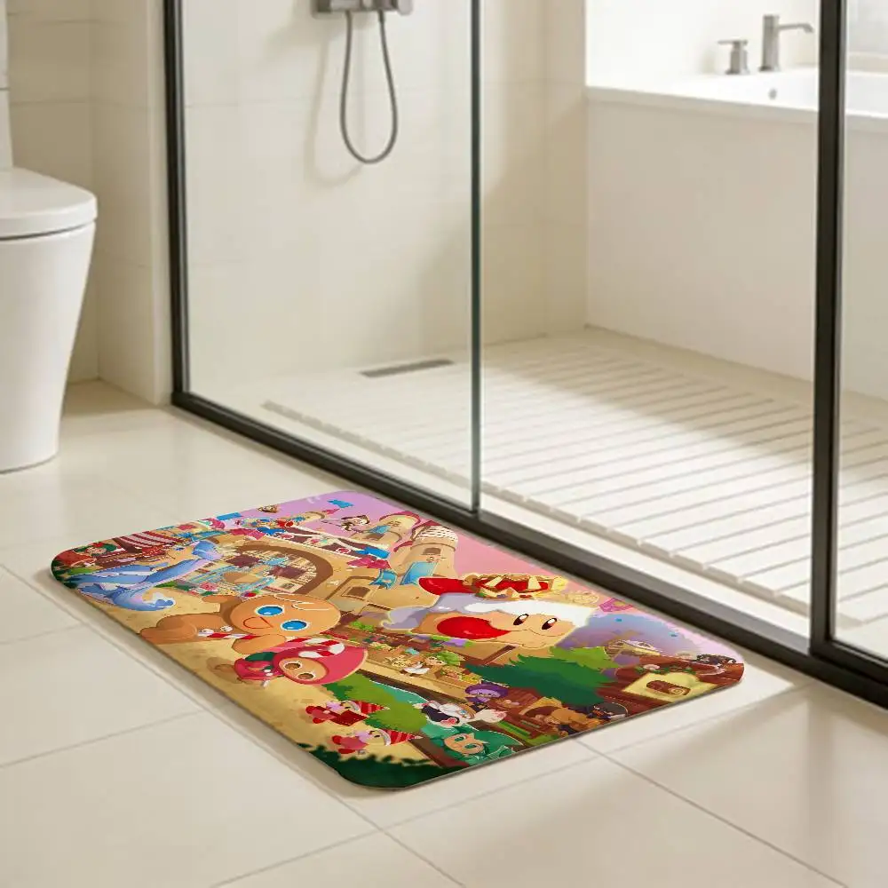 Cartoon Kawaii Cookie Run Kingdom Entrance Door Mat Nordic Style Living Room Doormat Home Balcony Anti-Slip Modern Home Decor