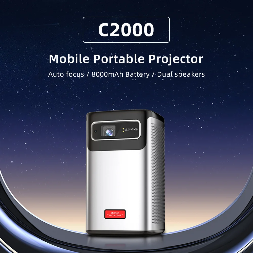 Everycom Touyinger C2000 nuevo proyector inteligente Android Mini proyector Multimedia portátil de alto brillo 2G RAM Venta caliente