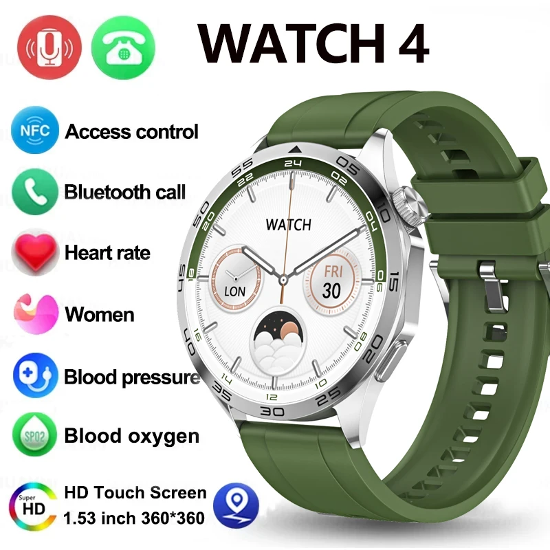 

2024 New Original Watch 4 Max Smart Watch Men Heart Rate NFC 466*466 AMOLED HD Screen Always Display Bluetooth Call SmartWatch