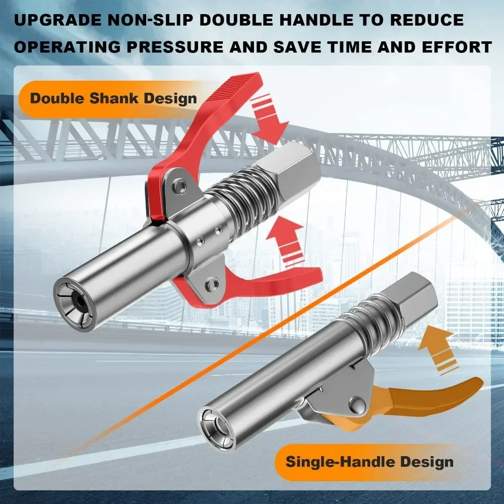 Grease Gun Coupler 10000 PSI NPTI/8 Oil Pump Quick Release Grease Tip Tool Car Syringe Lubricant Tip Grease Nozzle for Repair