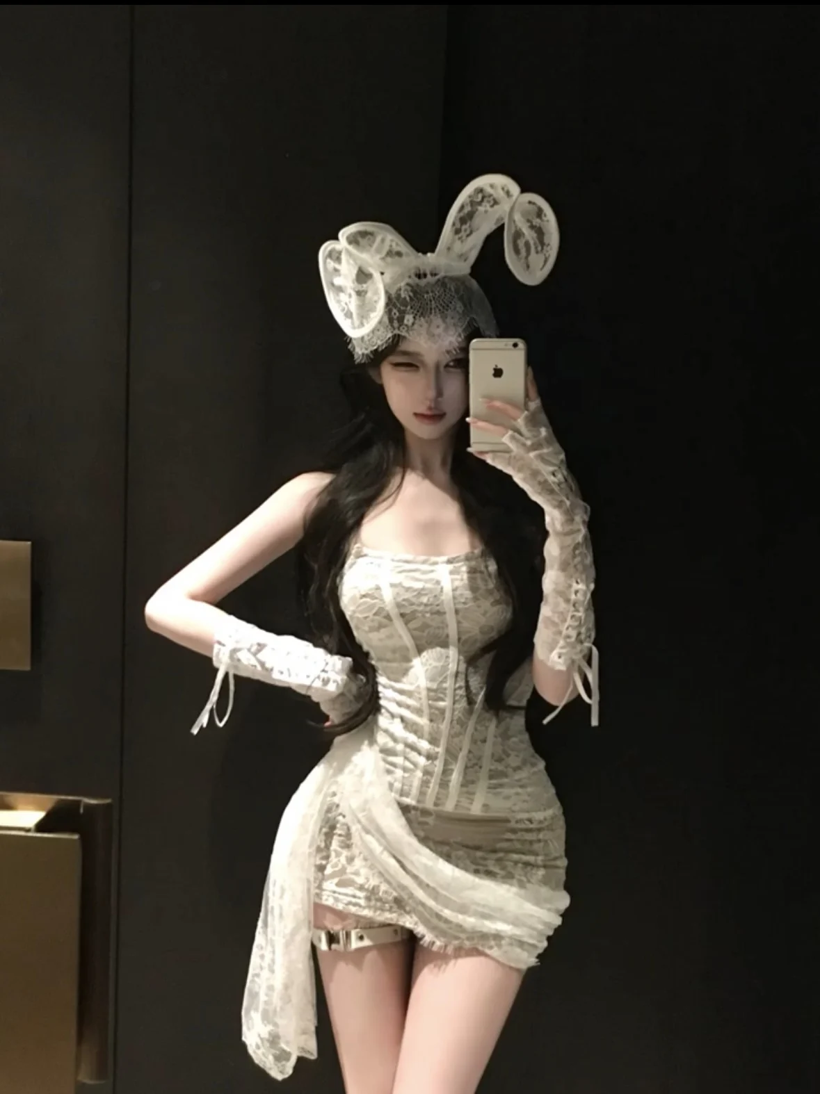 

Сексуальный кружевной волокнистый ремень Dr, костюм на Хэллоуин, облегающая юбка с высокой талией, прозрачное платье на одно плечо для свидания и доктора...