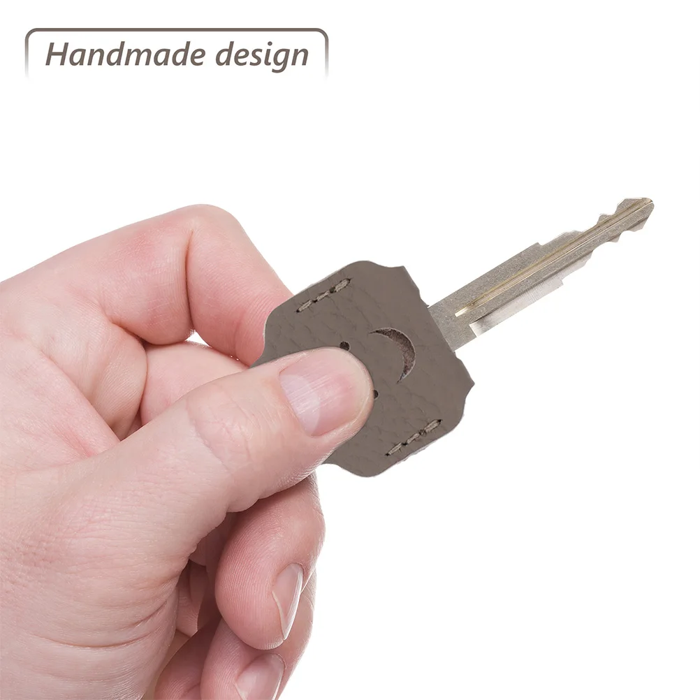 

3pcs Key Case Covers Handmade Cowhide Keychain Protector for Vehicle Door Keys Key Ring Covers