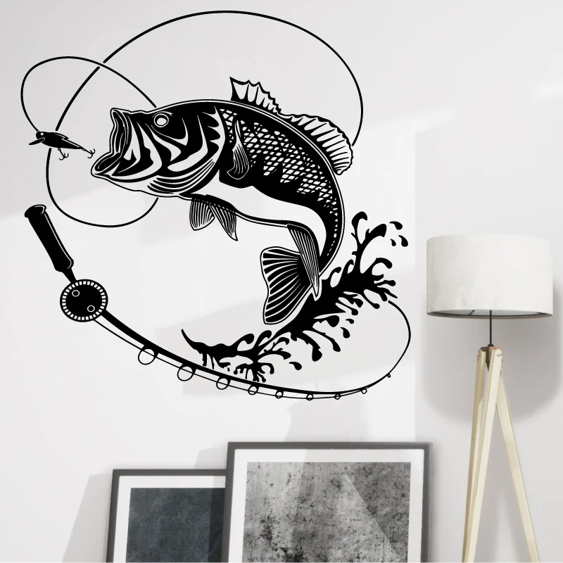 Fishing Wall Sticker Fishing Club Car Sticker Glass Sticker Window Porch Home Decor Waterproof Removable Decal Mural Gift 2KN2