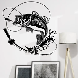 Fishing Wall Sticker Fishing Club Car Sticker Glass Sticker Window Porch Home Decor Waterproof Removable Decal Mural Gift 2KN2