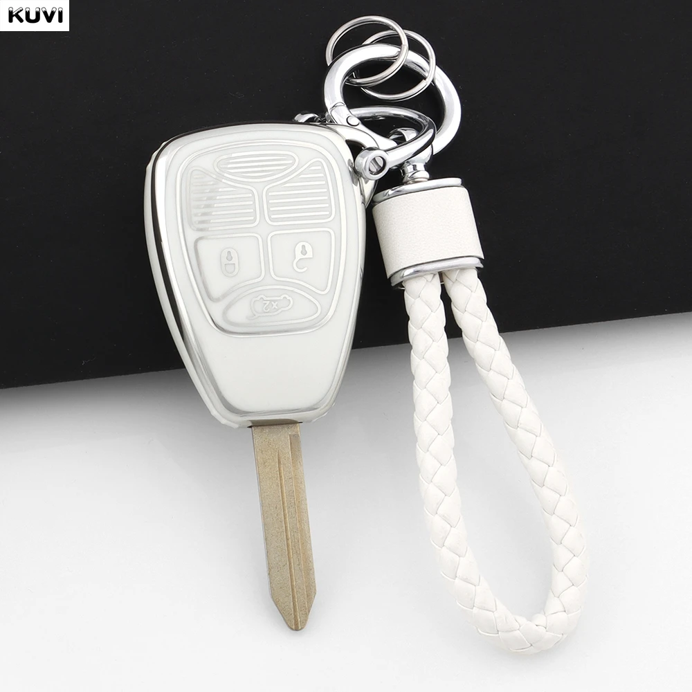 TPU Shell Car Key Case Cover Holder Keychain For Jeep Wrangler Compass Patriot Liberty Chrysler 300 PT Dodge JCUV Caliber Nitro