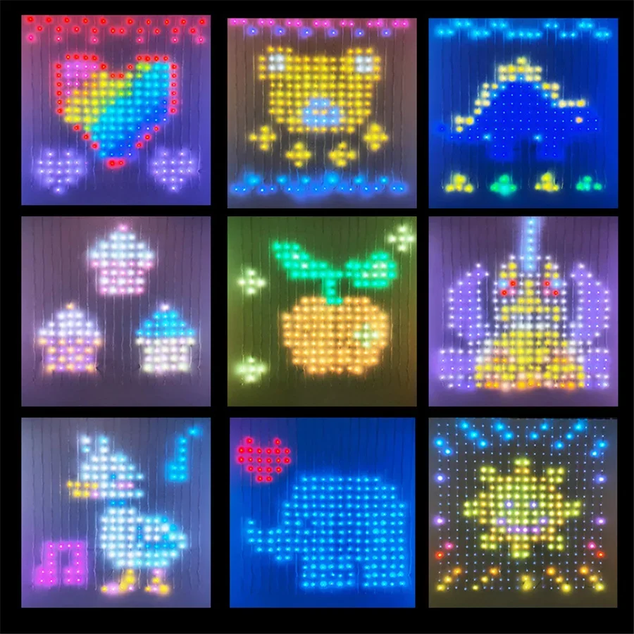 RGB IC Smart APP Control Christmas Garland Fairy Lights DIY Picture Display Curtain String Light for Party Wedding Holiday Decor