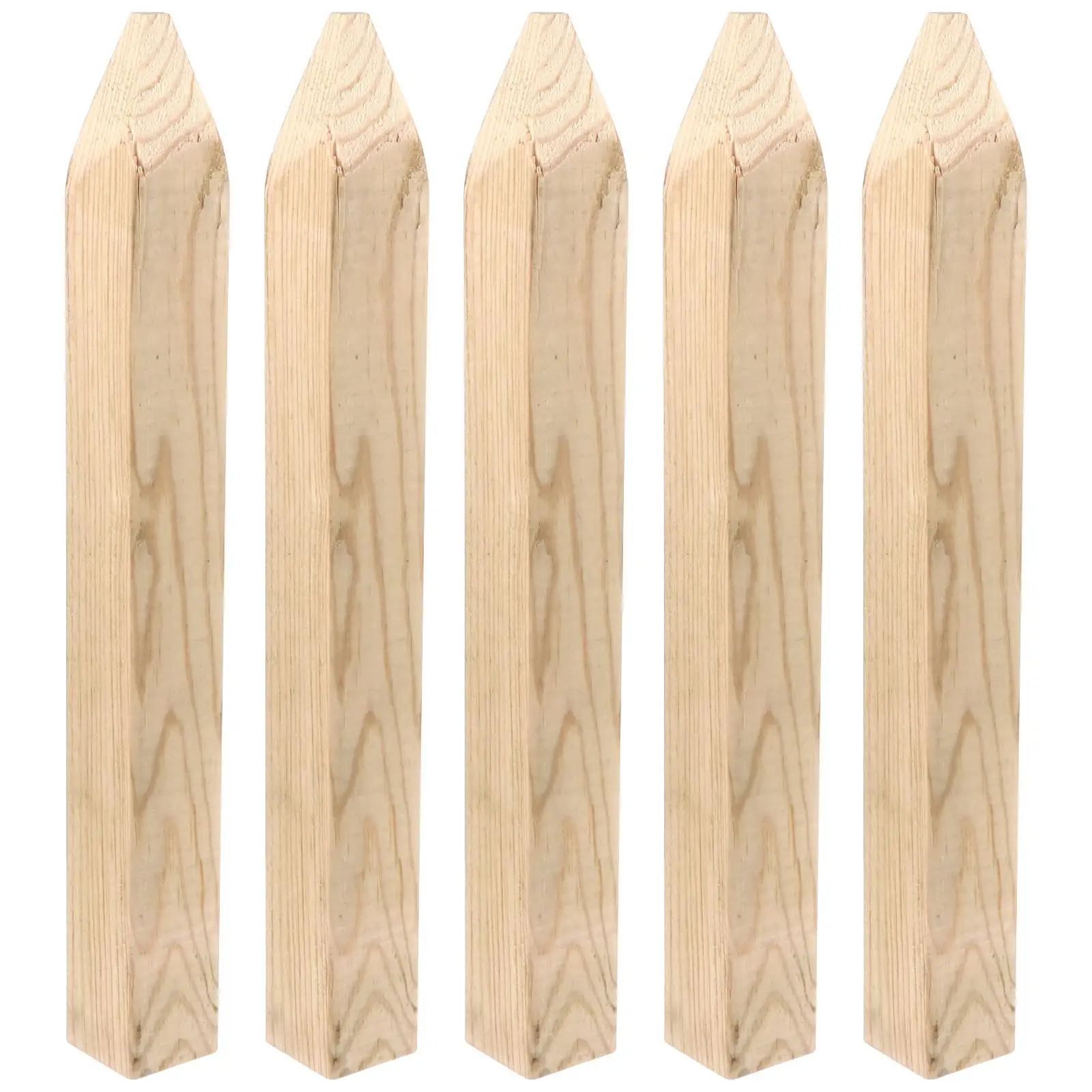 

5 Pcs Boundary Stakes Measurement Stakes Wooden High Quality Craftsmanship Safe Use Garden Decoration Practical