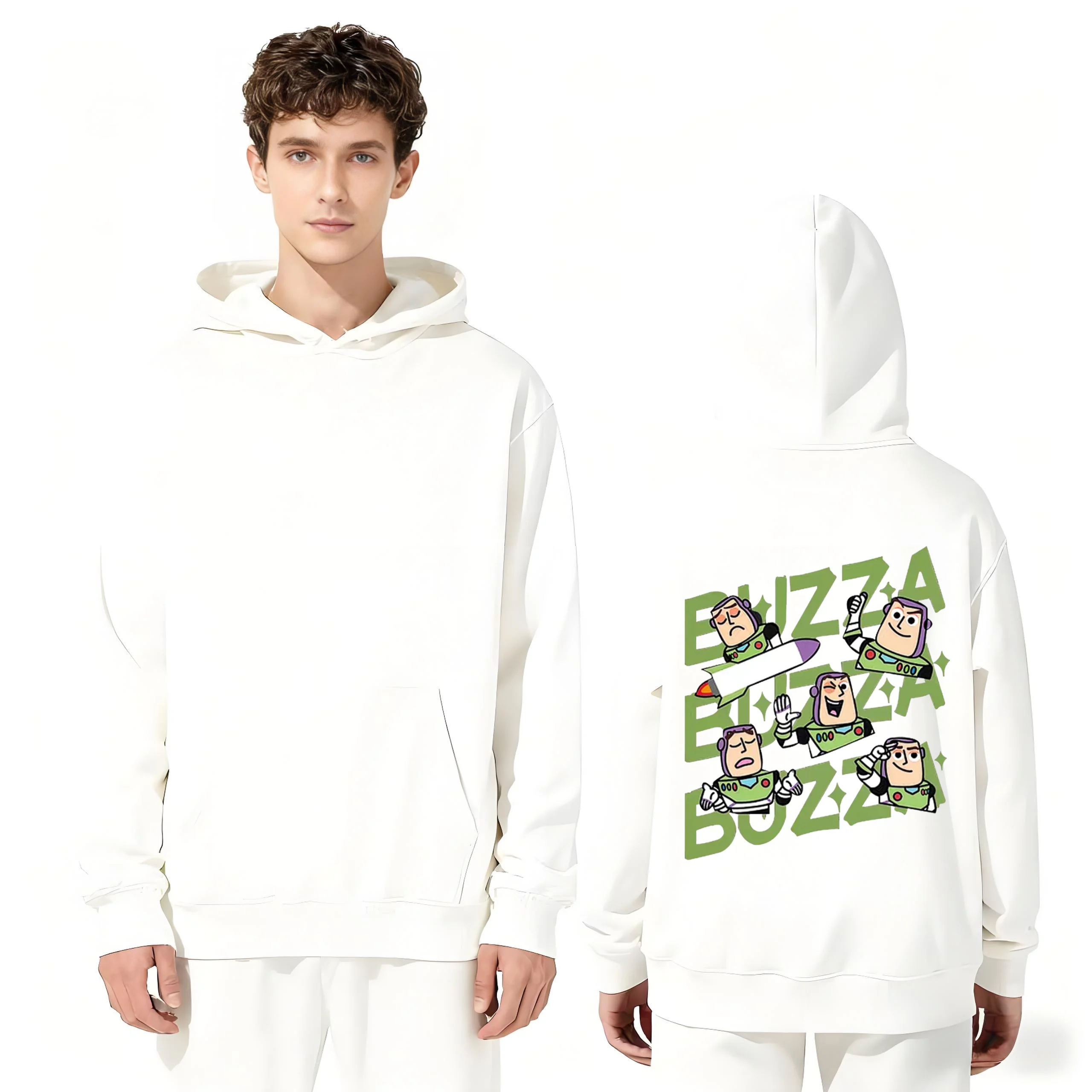 

Новинка 2025 года, толстовка с капюшоном Buzz Lightyear Bizza Ezza Bozza с принтом 330 г, повседневная толстовка унисекс для мужчин и женщин, уличная мода