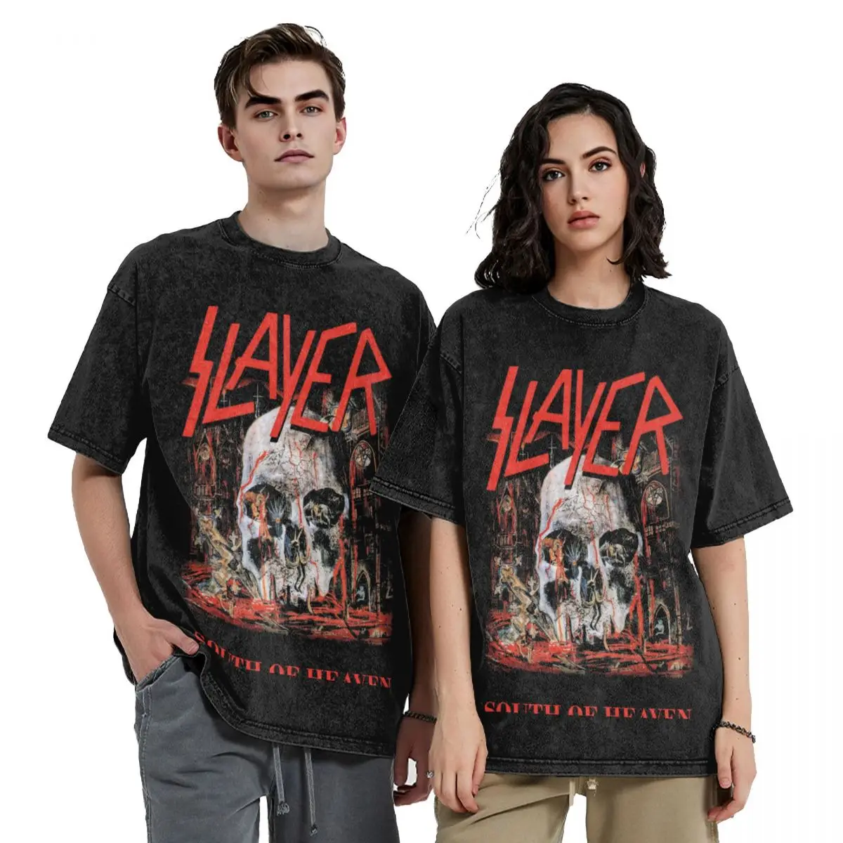 

Футболка SOUTH OF HEAVEN SLAYER, одежда на день Святого Валентина, необходимая футболка, таможенная футболка для мужчин