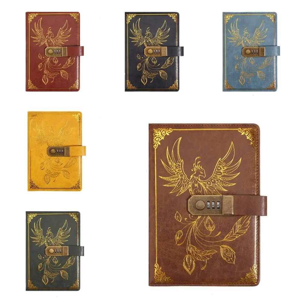 Notebook con password per cancelleria che protegge i segreti Notebook retrò A5 con diario con serratura Libro 200 pagine Diario per viaggiatori Studente