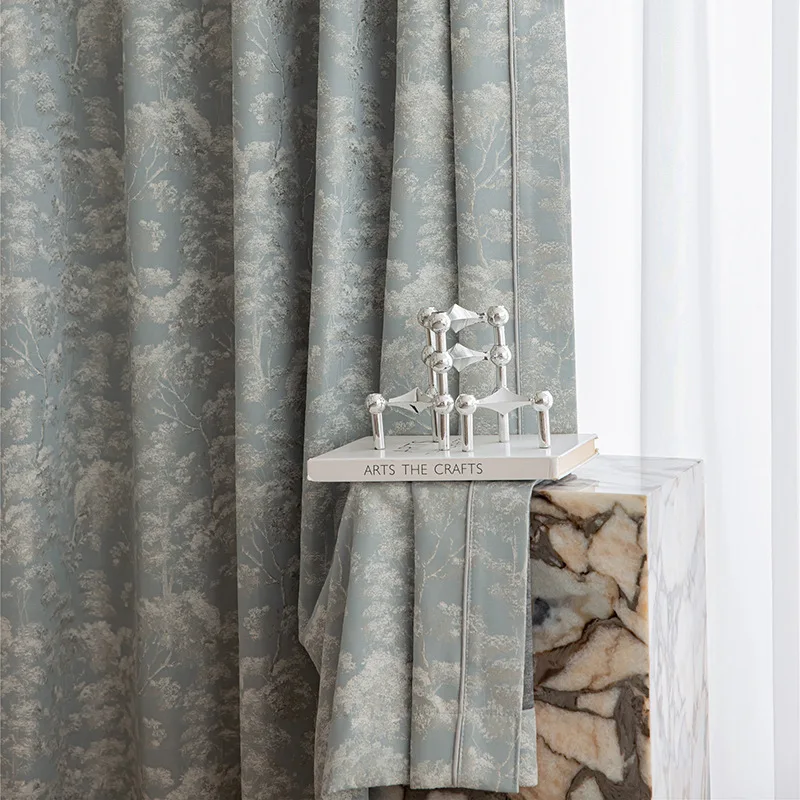 New Full Blackout Chenille Curtains French Light Luxury High-Quality Curtains Living Room Bedroom Simple High-Quality Sense