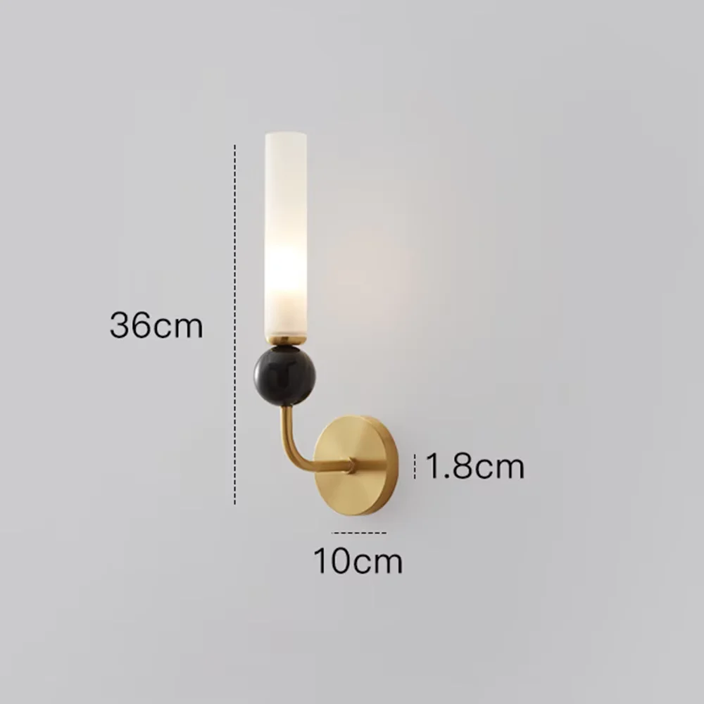 Nordic Minimalist All Copper Wall Lamp Hotel Living Room Bedside G9 LED Pendant Light Balcony Staircase Indoor Marble Wall Lamp view 4