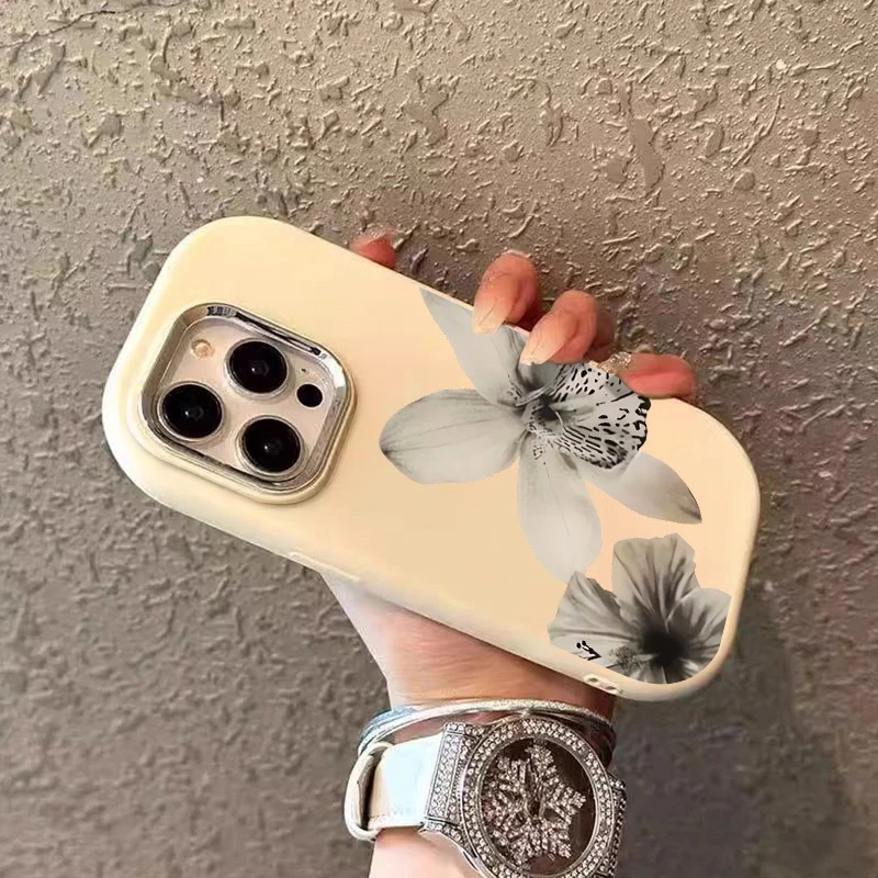 ホワイトフローラル柄スマホケース Honor X9C/X9/X7/X7C/300/200 Pro/100/90/Magic 7/6/4 Lite用 耐衝撃バンパーカバー