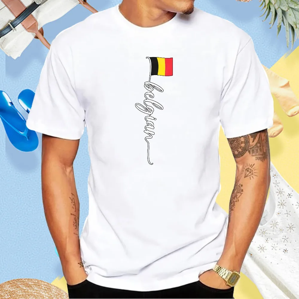 Belgium Pride Belgian Flag Design Graphic Printed T-Shirt Casual Fashion Loose Man Women Tshirt Summer Cotton Soft Clothing