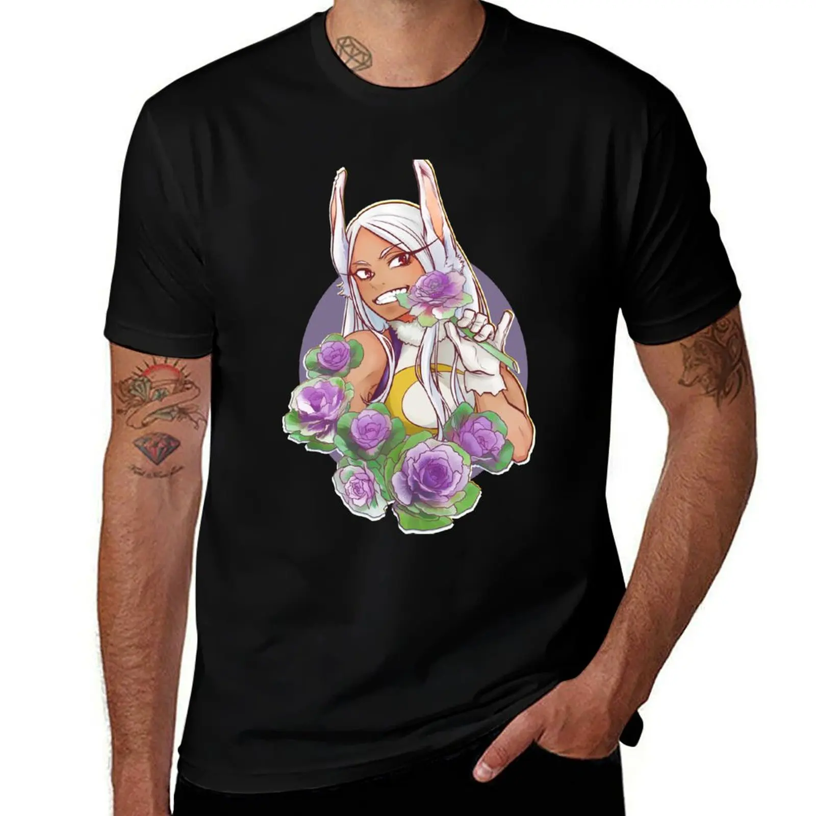 

t t man flowers shirts Miruko for T-Shirt man tees shirt rose portrait T-Shirt graphic luxury brassica
