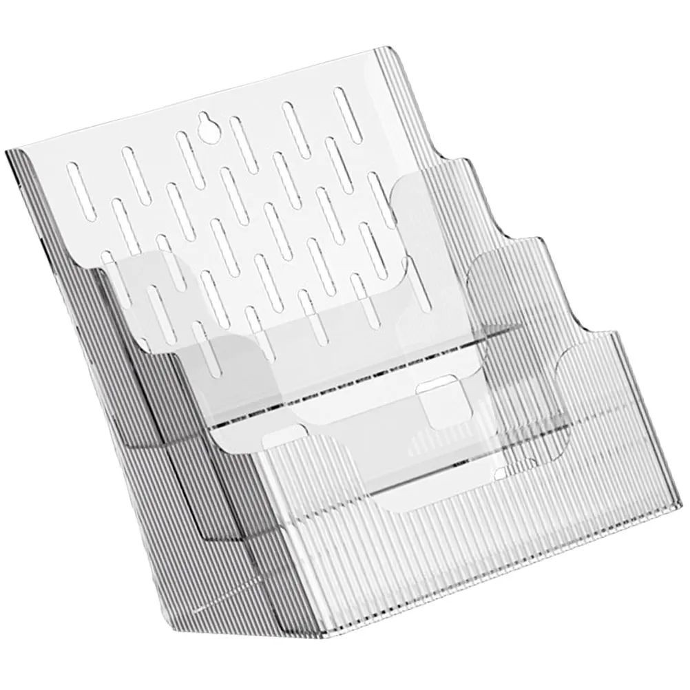 Clear Desktop File Rack Pet Material Sloping Design for Office School Study Room Organizer Storage Shelf Document Magazine