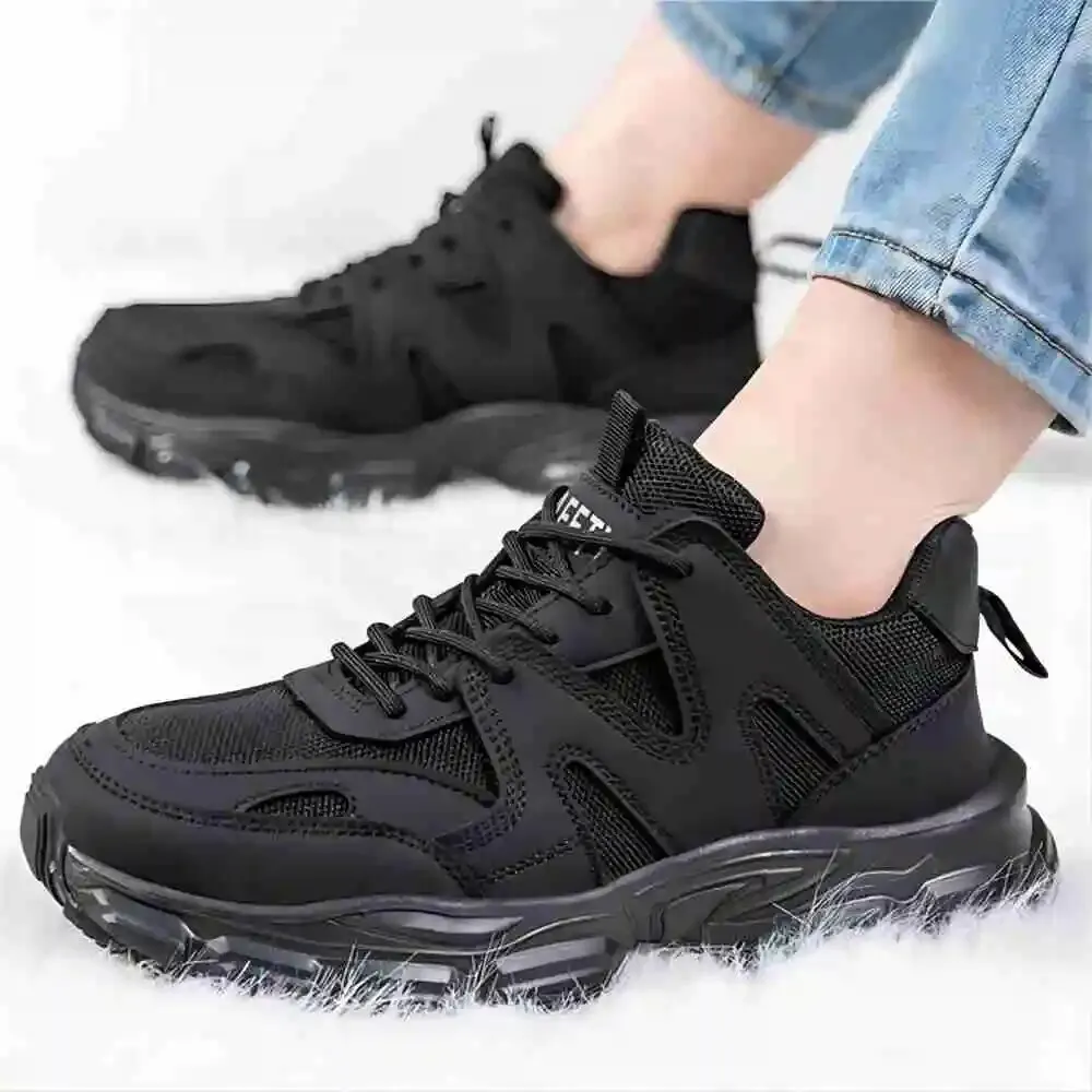 Men Women Labor Protection Shoes Anti Smashing Piercing Lightweight Steel Head Construction Site Welder Safety Protection Shoes