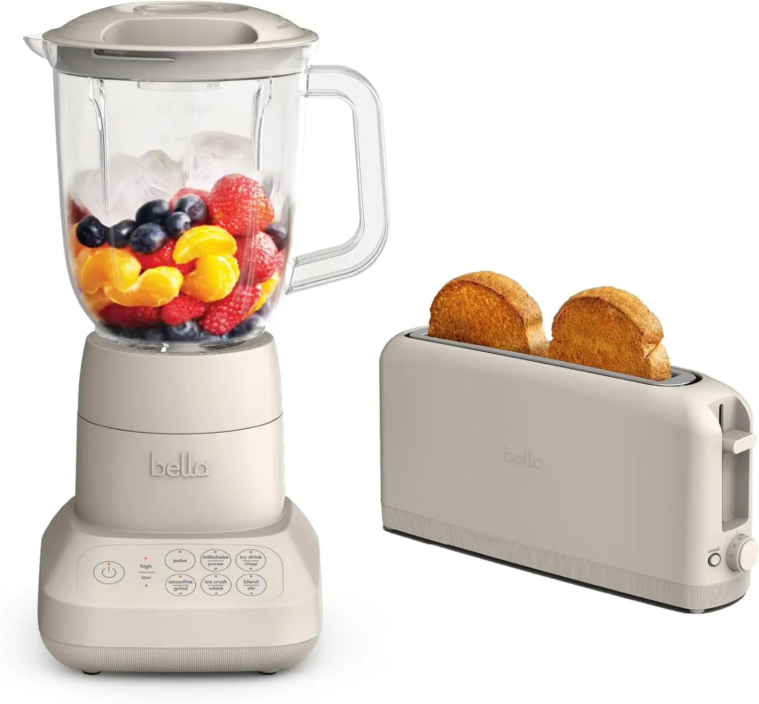

10 speed Flip & Store Countertop Blender + 2 Slice Slim toaster, Fits-anywhere Kitchenware, Smart Toaster w 6 Shades Control & S