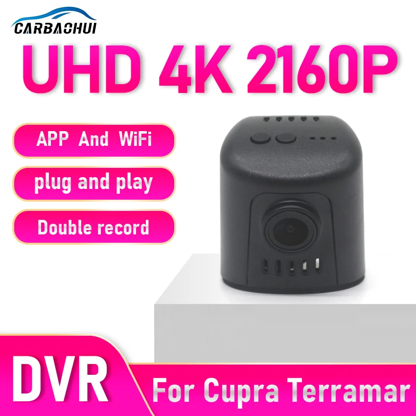 UHD 4K Front and Rear Dash Cam for Car Camera Recorder Dashcam WIFI Car Dvr Recording Devices For Cupra Terramar 2024 2025 2026