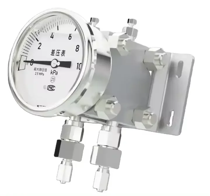 2025 100mm Differential Pressure Manometer 10Kpa 40Kpa Water Liquid air Stainless Steel Differential Pressure Gauge