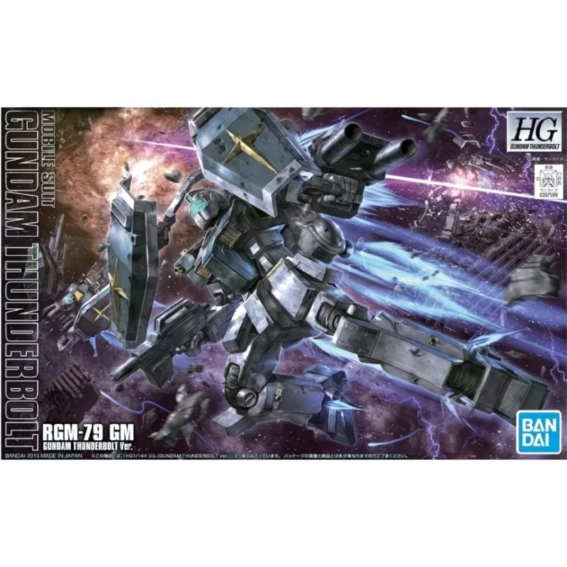 

In stock Bandai Genuine HG 1:144 RGM-79 GM Gundam Anime Action Figure Assembly Model Toys Gifts