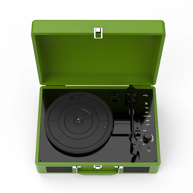 Multiple Function USB Built in Stereo BT SD Elegant Style Classic Suitcase Vinyl Record OEM Manufacture Turntable Player