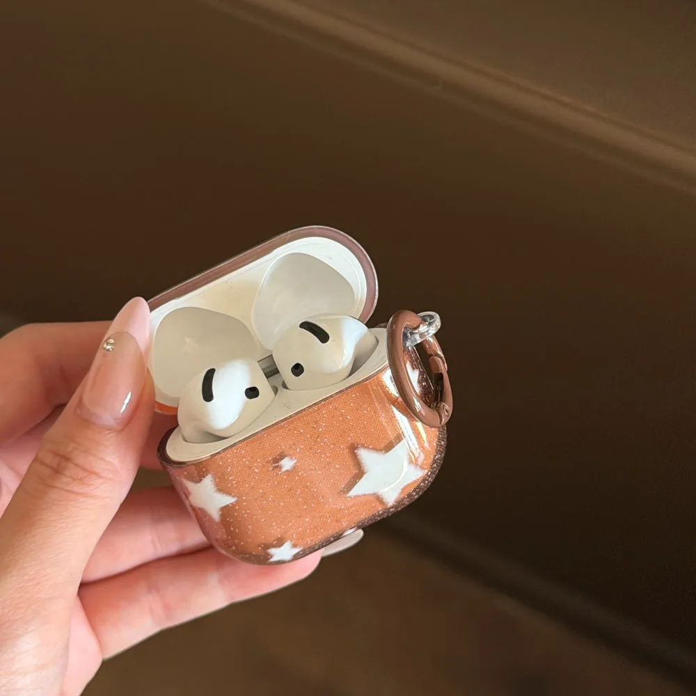 White Splashed Ink Star Translucent Brown Protective Earphone Case Suitable for AirPods Pro3 Pro2 1 2 3 4 Pro 2 Airpod funda