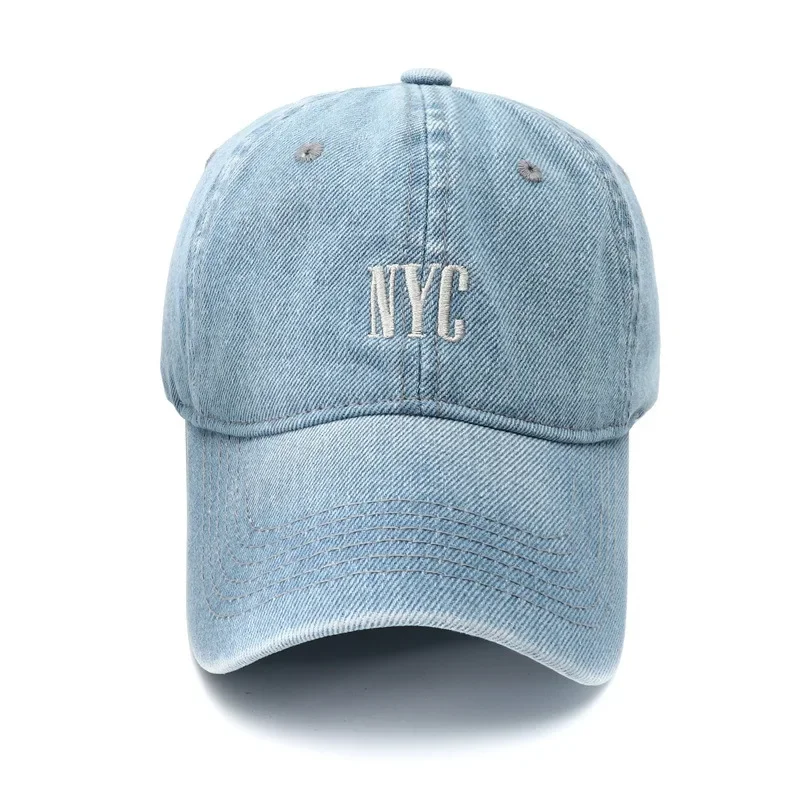 2024 New Vintage Denim Baseball Cap Embroidered NYC Snapback Hat for Men Outdoor Adjustable Black Dad Hats Women Casquette Homme