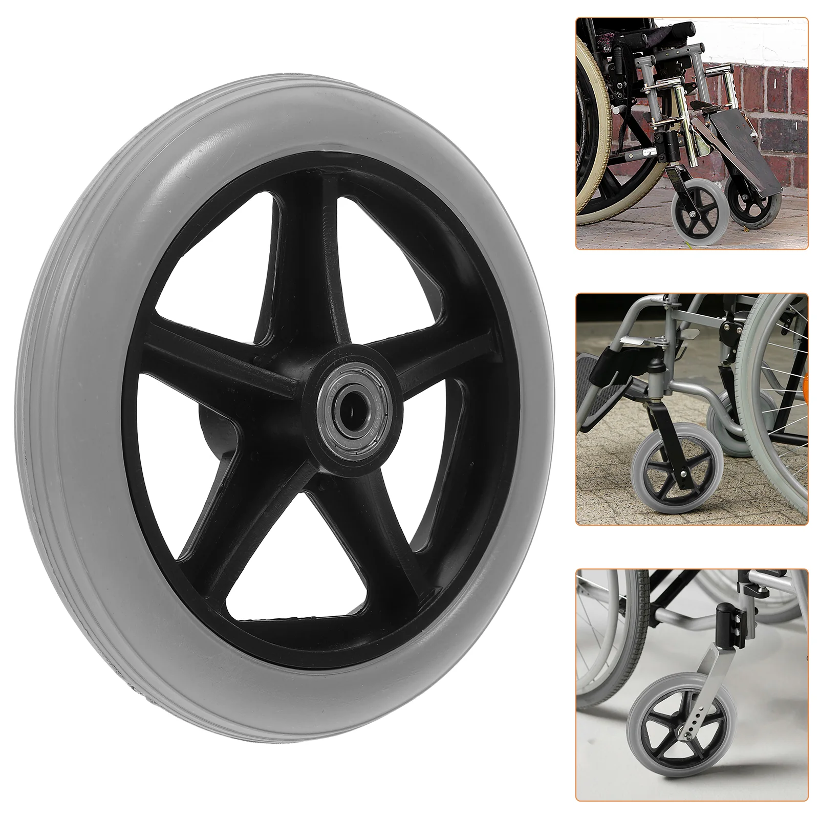 

6 Inch Caster Wheels Alloy ABS Replacement Casters for Wheelchairs Chairs Smooth Moving Strong Load Bearing 360