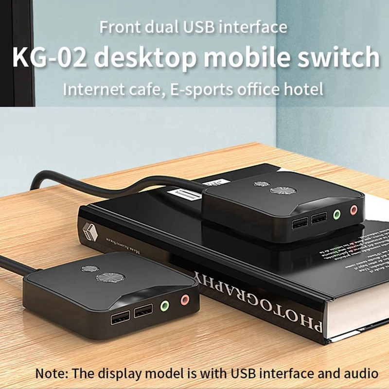 Computer Desktop Power Switch External PC Host Power Supply On/Off Push Button Switch, Dual USB And Audio Ports Easy To Use