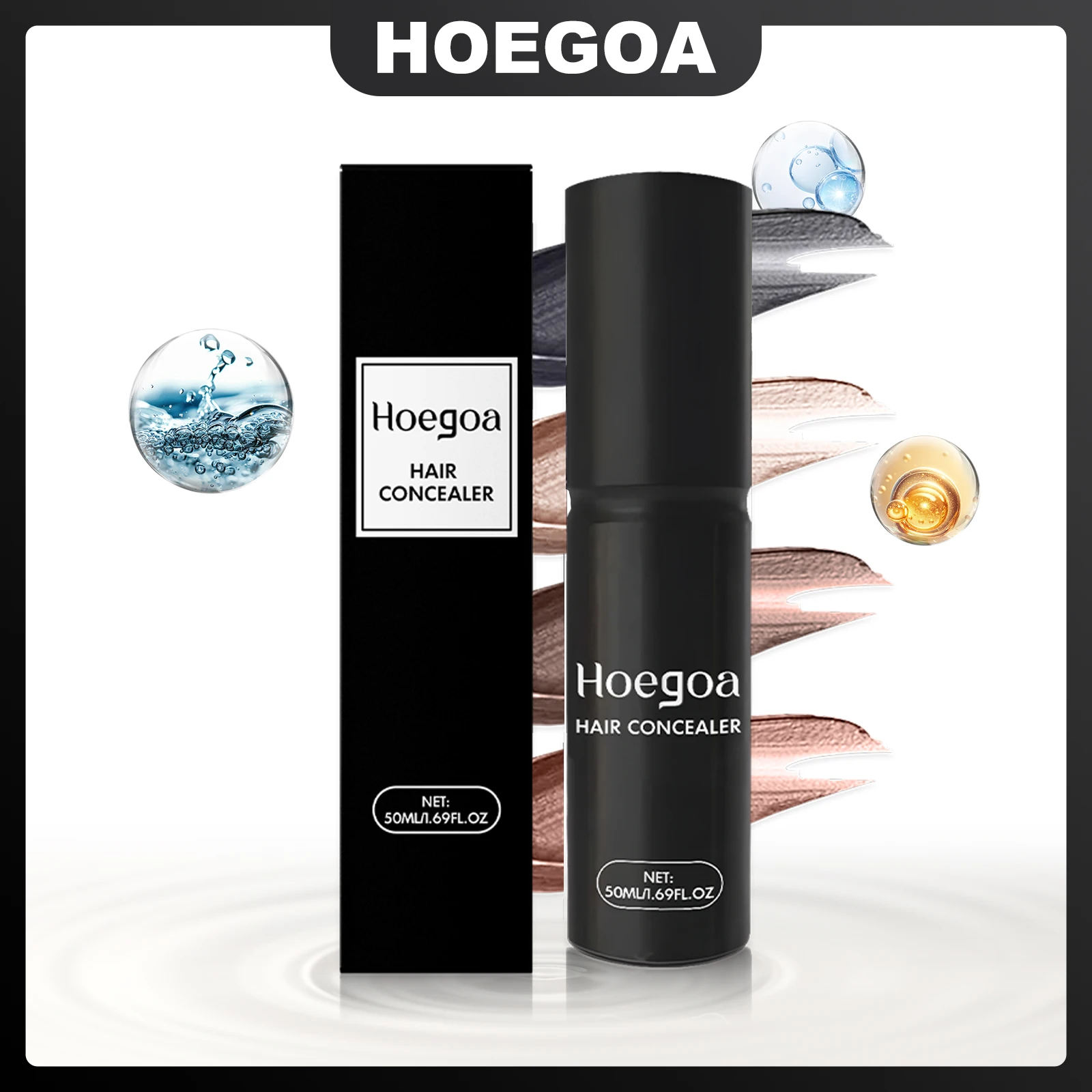 

HOEGOA 50 мл консилер для линии роста волос светлый/темно-коричневый черный чехол для лысины модифицирует заполнение линии роста волос редкие зазоры водонепроницаемый и устойчивый к поту