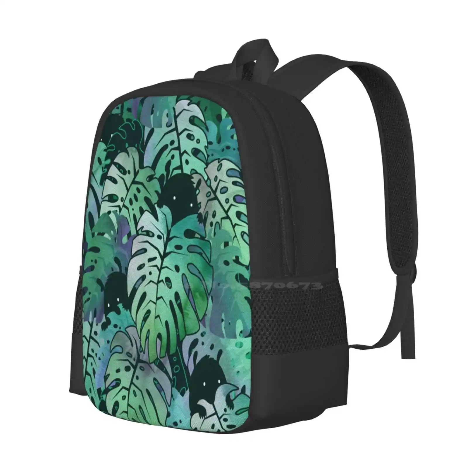 Monstera Monsters School Bags For Teenage Girls Laptop Travel Bags Monstera Tropical Floral Leaves Summer Spring Hawaii Island