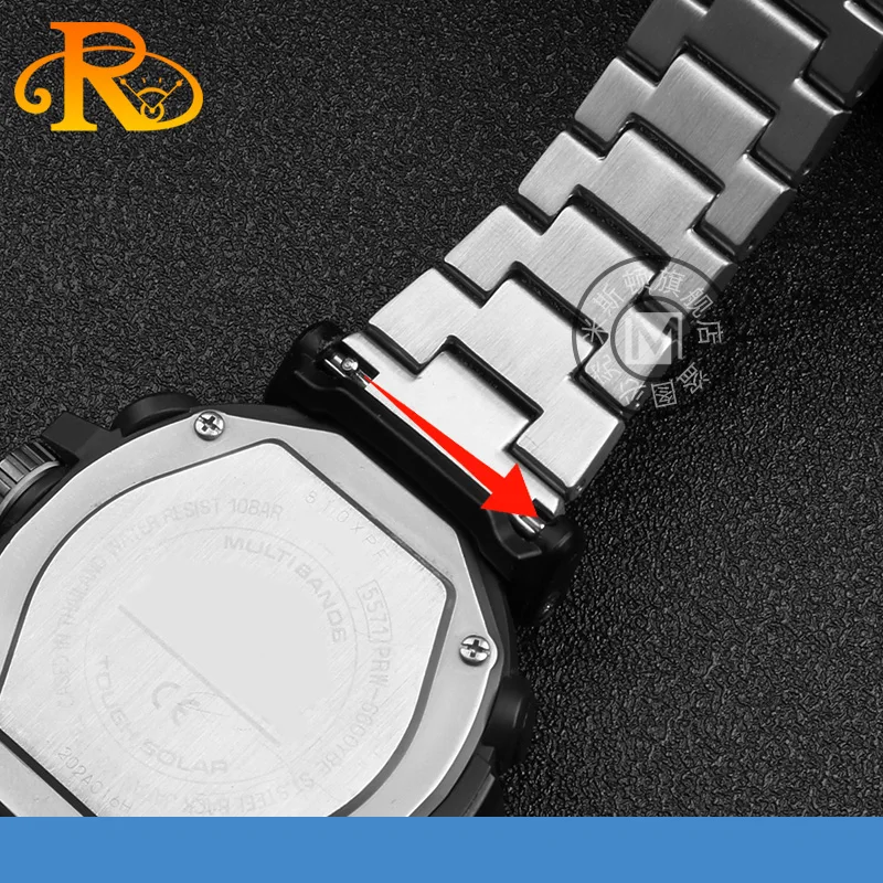 ل كاسيو PROTREK سلسلة PRG-600 /650 PRW-6600 PRW-30 PRW-50 PRW-60 PRW-70 تعديل الفولاذ المقاوم للصدأ حزام الساعات 23 مللي متر 24 مللي متر