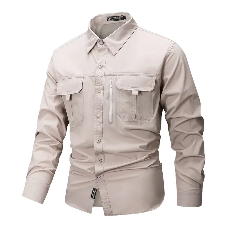 

2026Summer New Men's Long Sleeved Shirt Classic Versatile Casual Workwear Shirt Fashionable Plus Size Lapel Shirt Men's Clothing