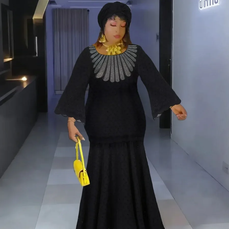 

Customized Plus Size African Party Dresses for Women Dashiki Ankara Lace Evening Gown Abayas Robe Muslim Kaftan Maxi Long Dress