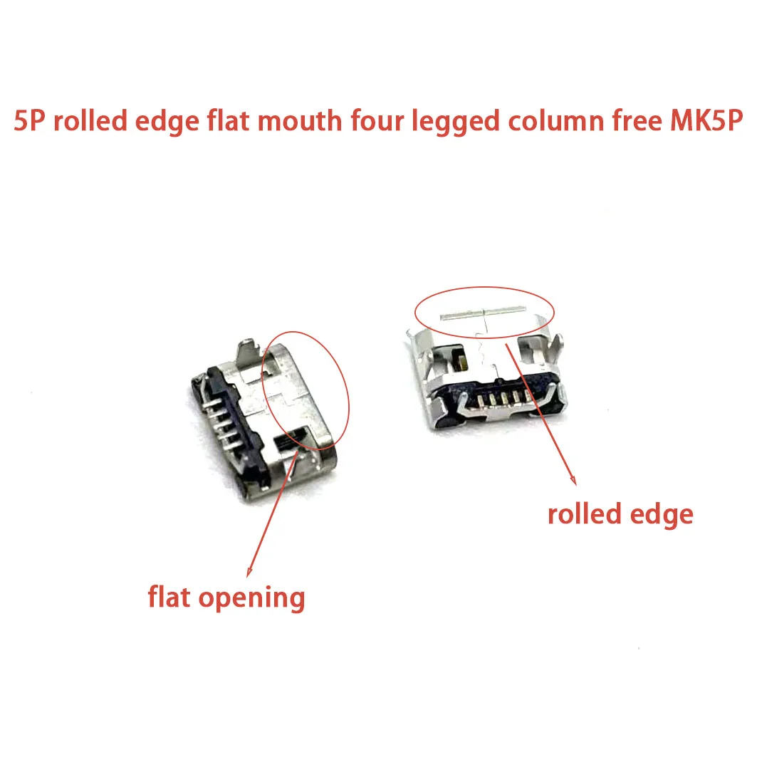 20-100PCS Micro USB Connector 5pin Seat Jack Micro USB  Four Legs Inserting Plate Seat Mini USB Connector For Mobile Phone