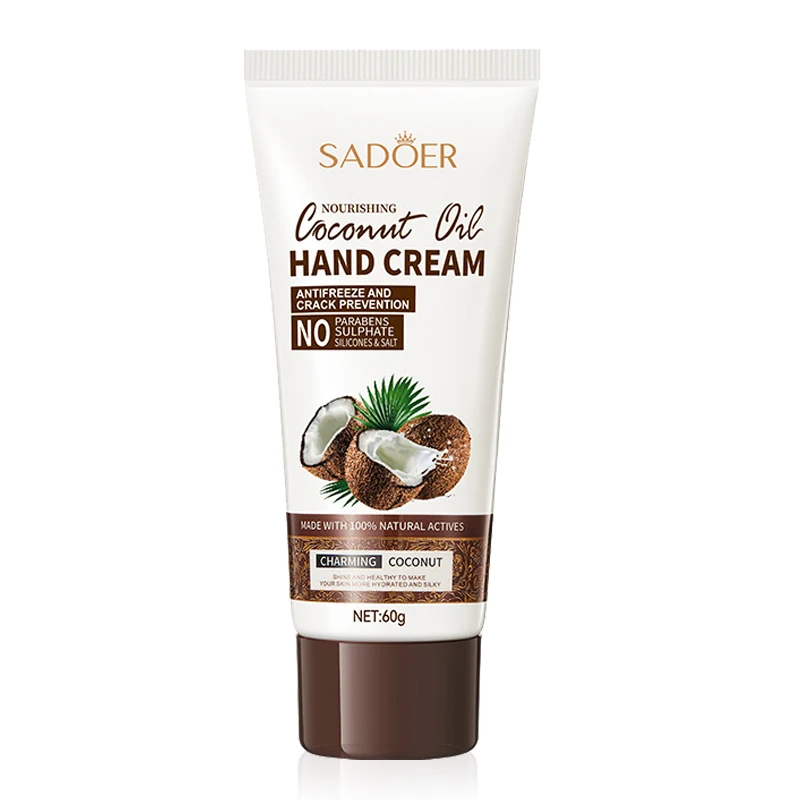 60g SADOER crema de manos de coco cremas de manos crema de manos anti-secado grietas nutritivo hidratante reafirmante manos productos para el cuidado de la piel