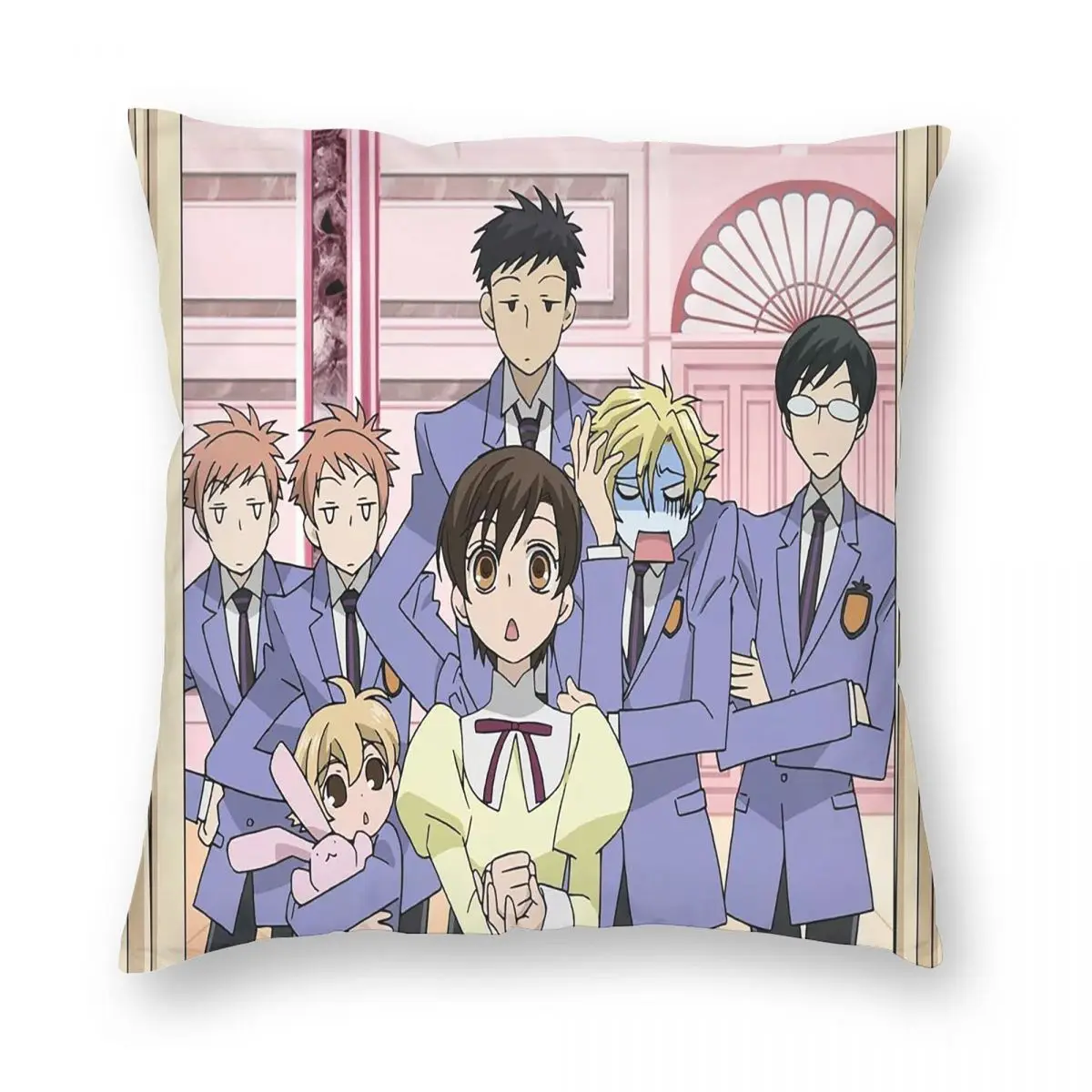 Anime Ouran High School Host Club Square Pillowcase Pillow Cover Cushion Zip Decorative Comfort Throw Pillow for Home Livingroom