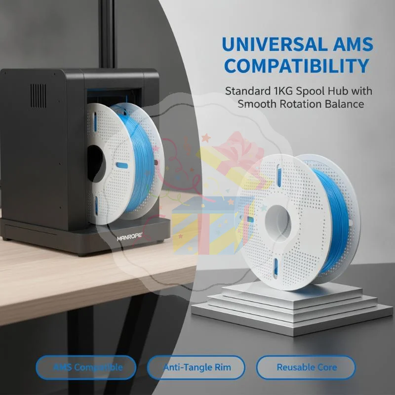 3D Printer Filament Spool 1Pcs Reusable Accessory for 1KG Filament Refills Fits Bambu Lab for Home Maker Studio Printing Use