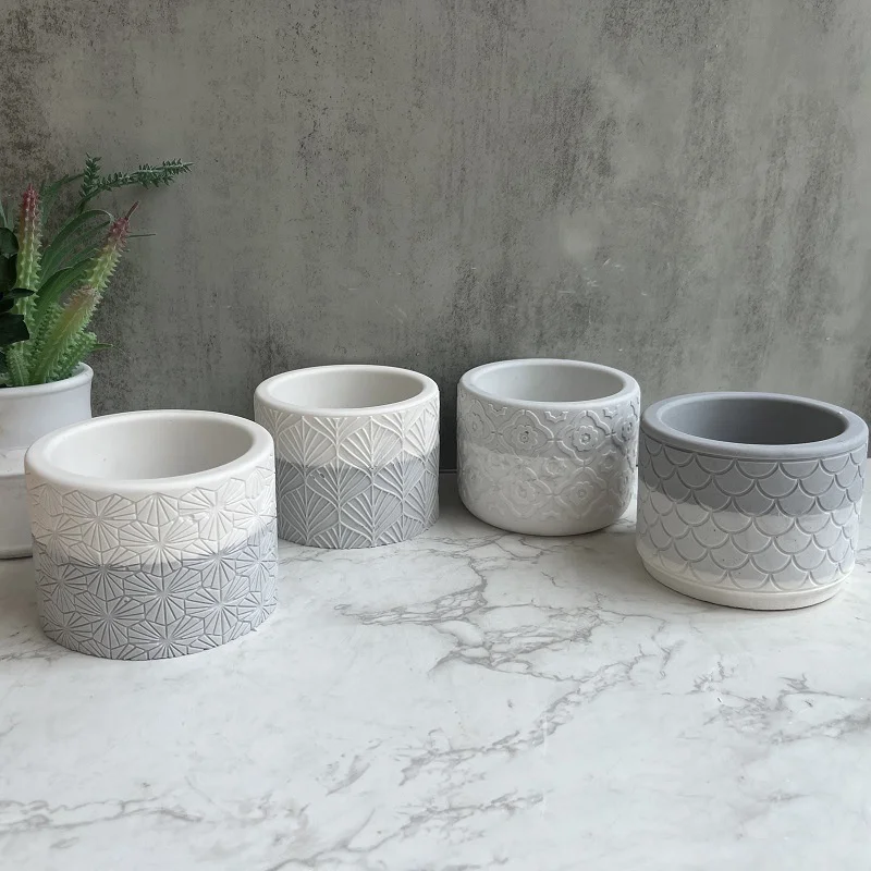 

DIY Cylinder Flower Pot Cement Mold Planter Vase Concrete Silicone Molds for Handmade Candle Jar Storage Box Plaster Resin Mould